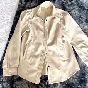 NWT Blank NYC cream faux leather Shackleton